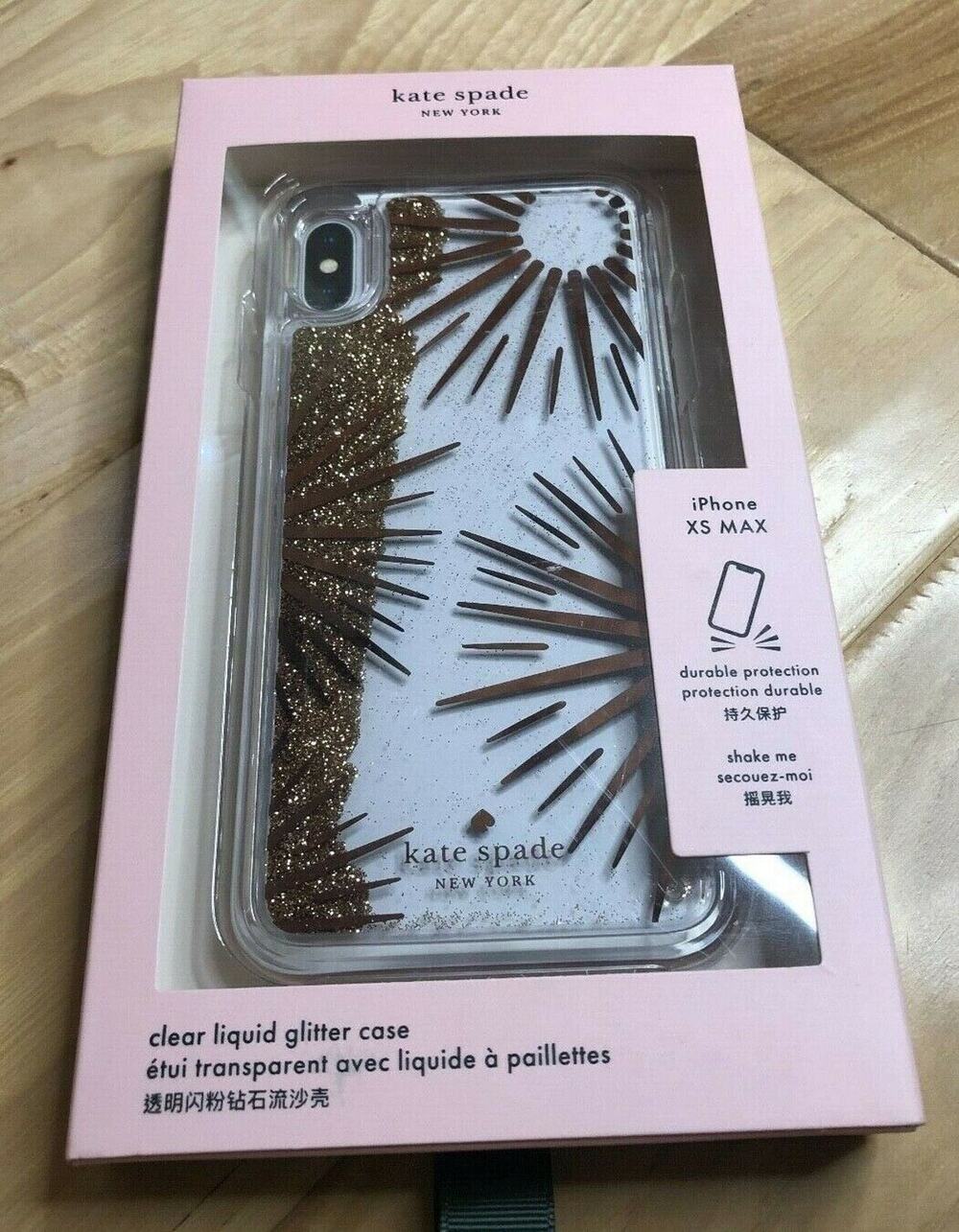 Kate Spade New York Festive Clear Liquid ✨ gold Glitter IPhone Xs Max Case